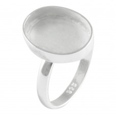 Oval shape silver blank bezel cup casting ring for stone setting